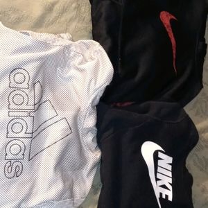 3 NIKE and ADIDAS boys pullover hoodies